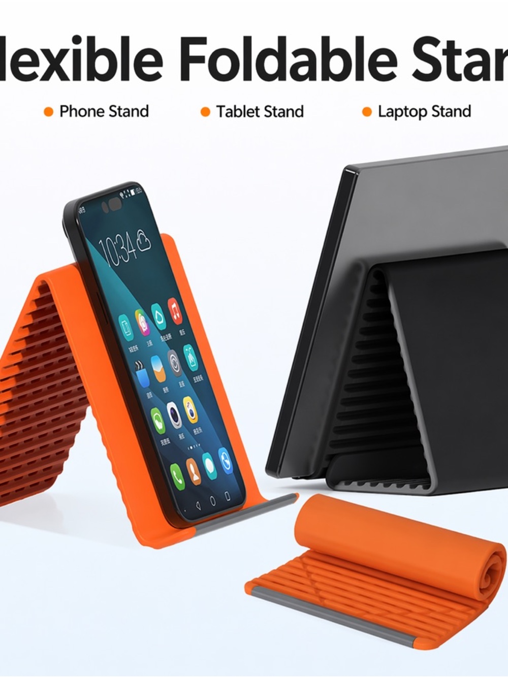 Othr Bright Orange Portable Silicone Phone & Tablet Stand